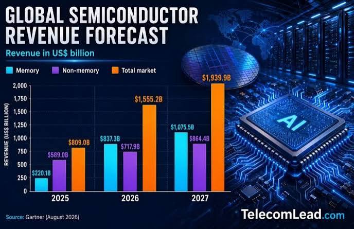 Gartner Forecasts Worldwide Semiconductor Revenue to Reach $1.6 Trillion in 2026
